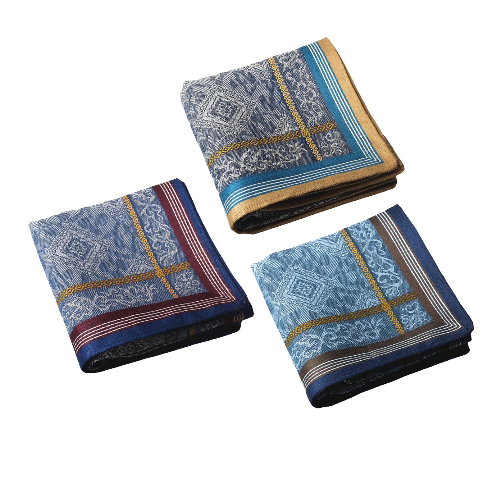 Handkerchief Cotton Men - 3x Męskie chusteczki do kieszeni na