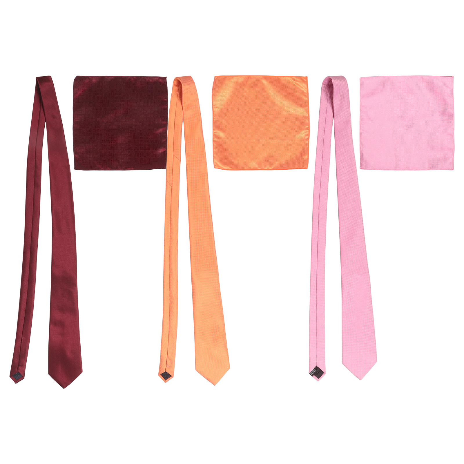 Pocket Square Set - Męski zestaw: krawat jednolity kolor, poszetka,