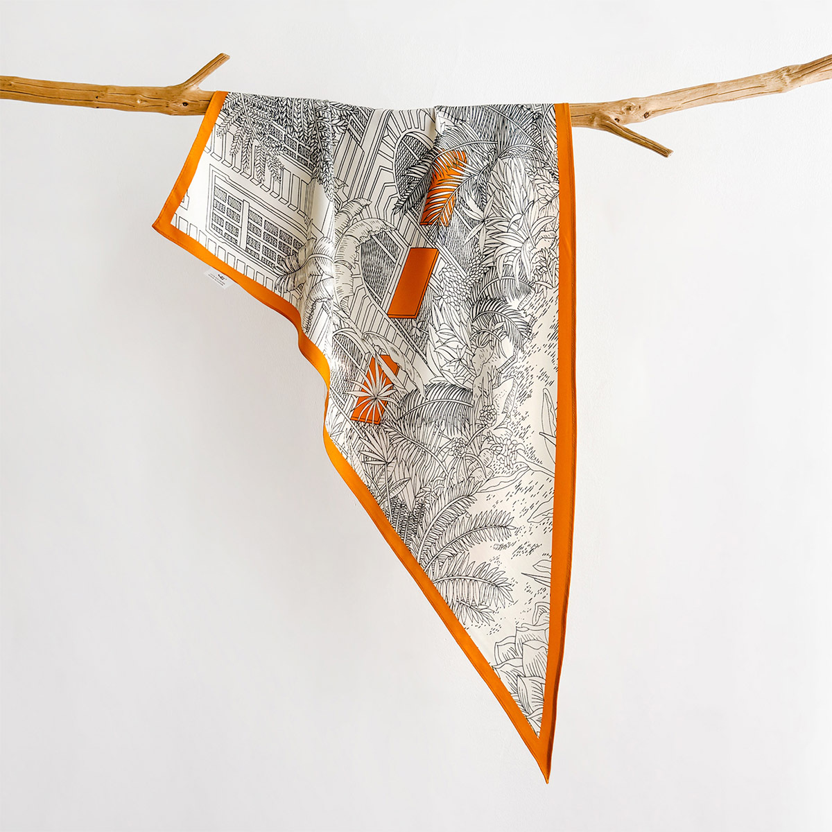 Ascot Neck Scarf - Modna bandana 100% jedwabna trójkątna chusta