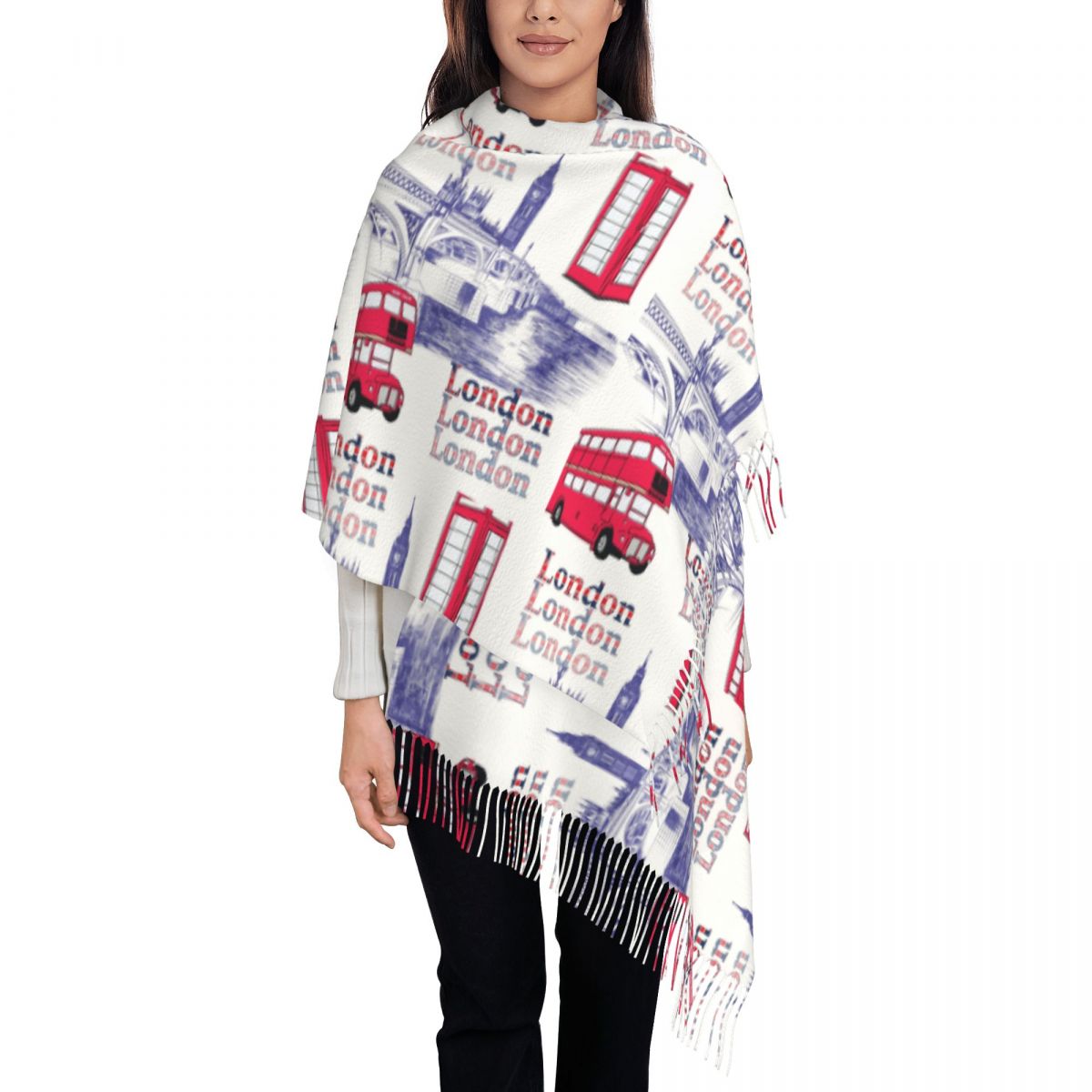 Pashmina Wrap Large - Szaliki Londyn Anglia Motywy Szale Owiniecia