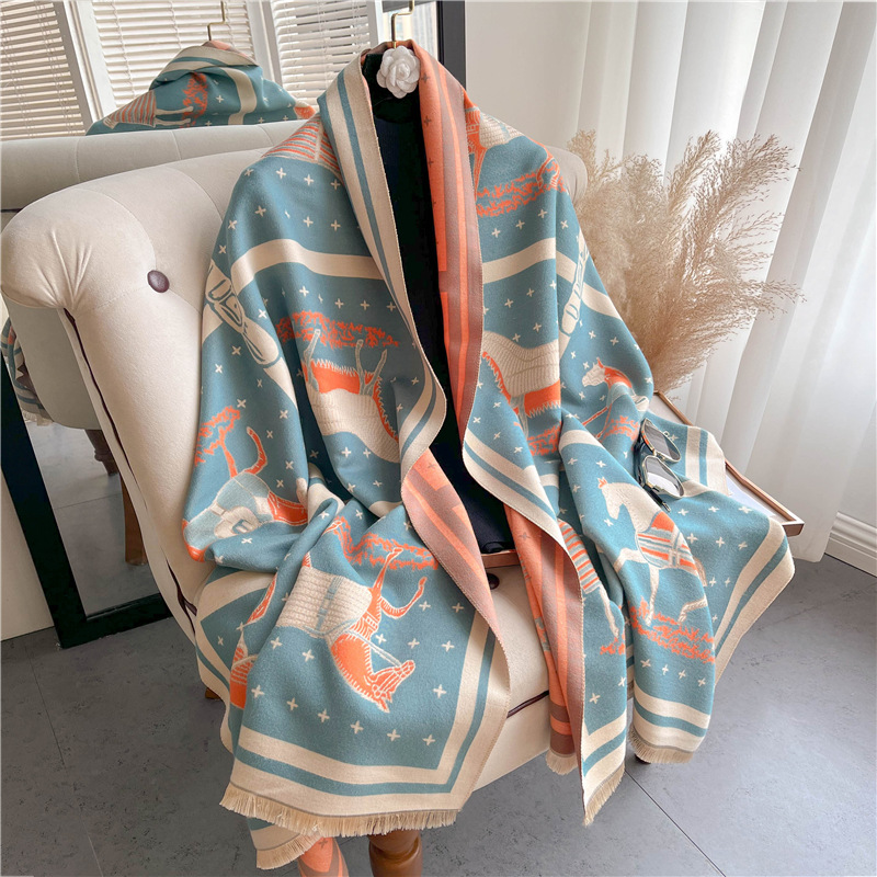 Woven Scarf Blanket - Luksusowy koc kaszmirowy z grubego kaszmiru