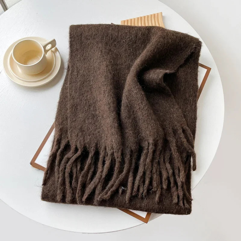 Muffler Men Wool - Szalik Damski Jesienno-Zimowy Jednolity Prosty Komin