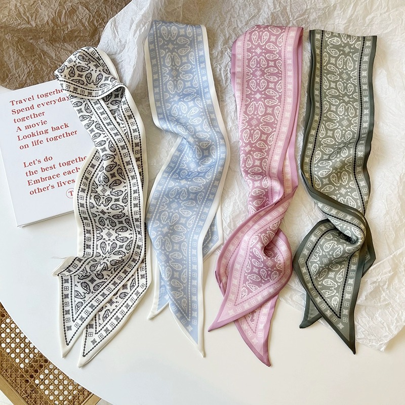 Silk Neck Scarf - Zestaw Seria Jedwabny Satynowy Szalik Damski
