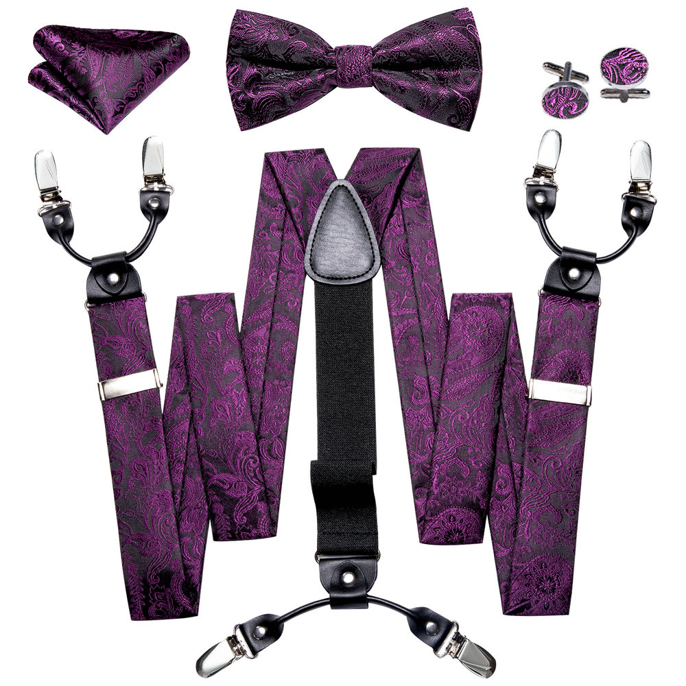 Bow Tie Pre Tied - Zestaw do garnituru męskiego: szelki, elegancki,