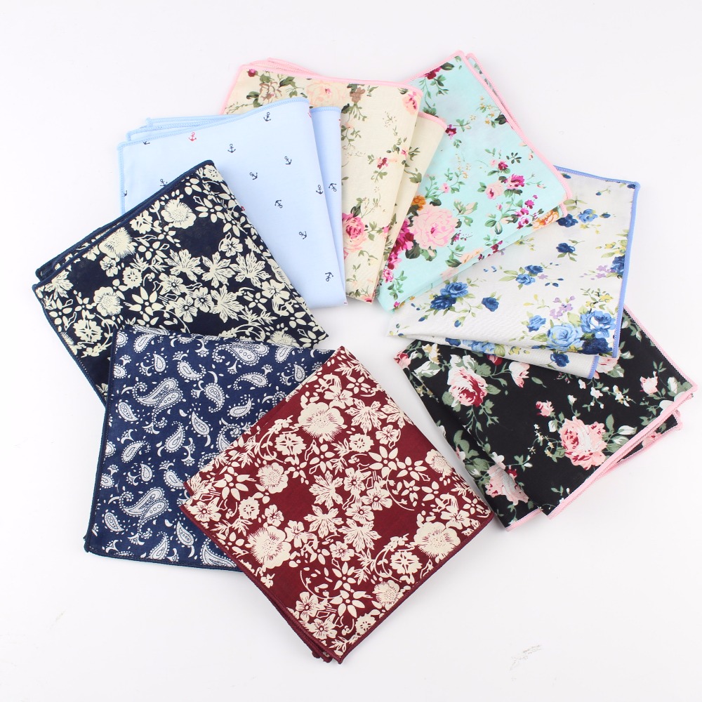 Handkerchief Cotton Men - Paisley bawełniane chusteczki tkane druk kwiatowy