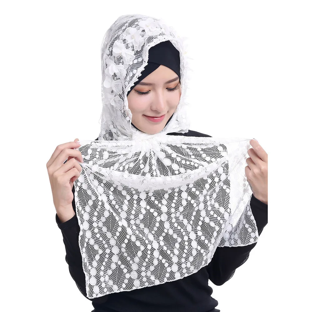 Stole Wedding Shawl - Czysty Kolor Oddychający Damski Szal Koronkowy