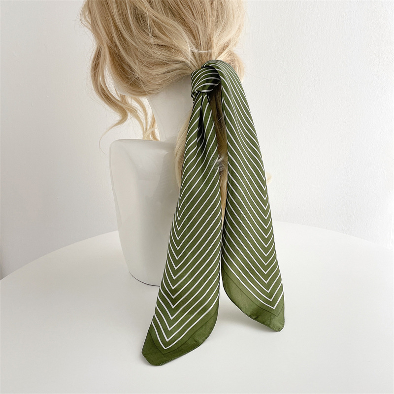Silk Tie Striped - Luksusowa Jedwabna Apaszka w Paski Damska