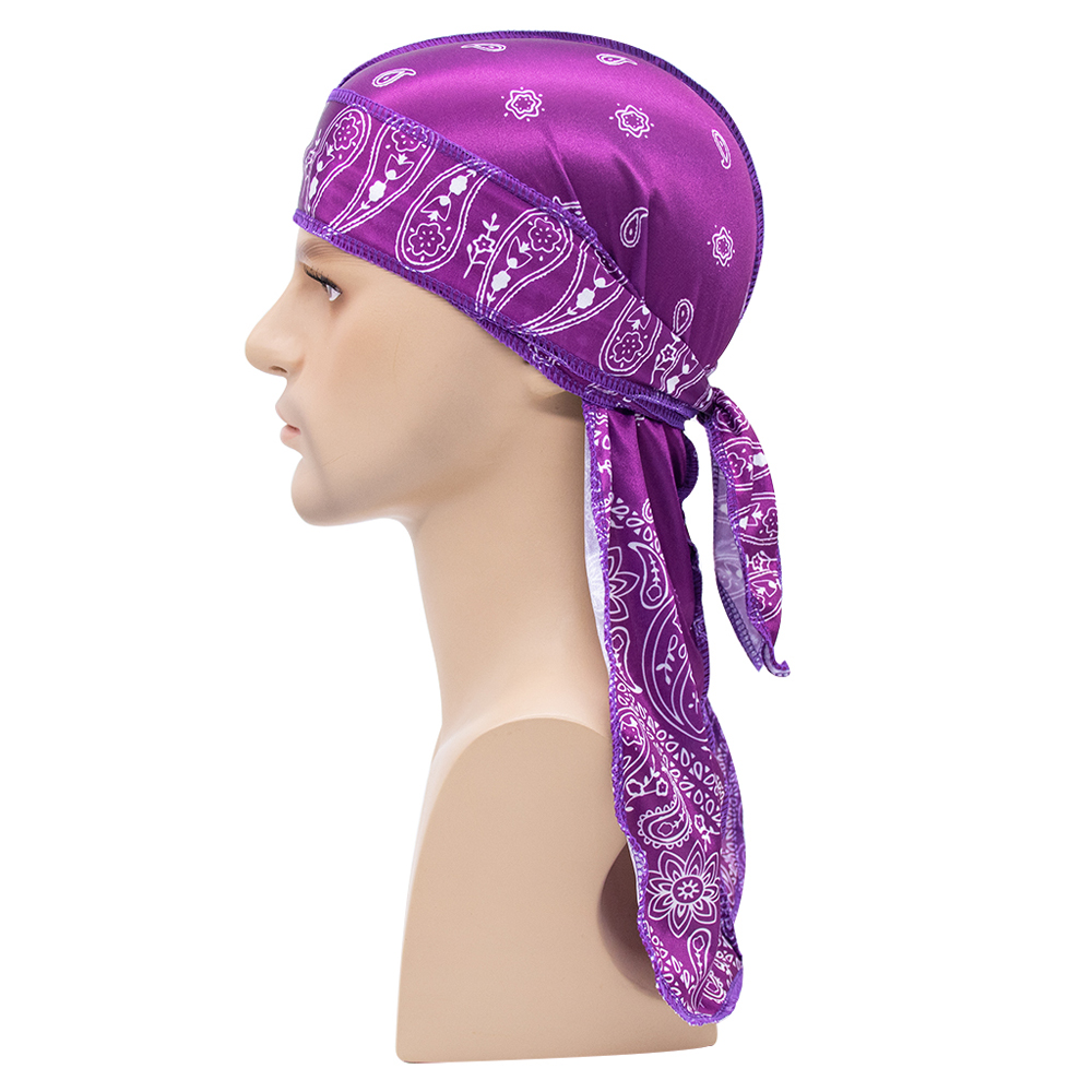 Bandana Doo Rag - Długi, jedwabisty szal, muzułmańska chusta unisex,