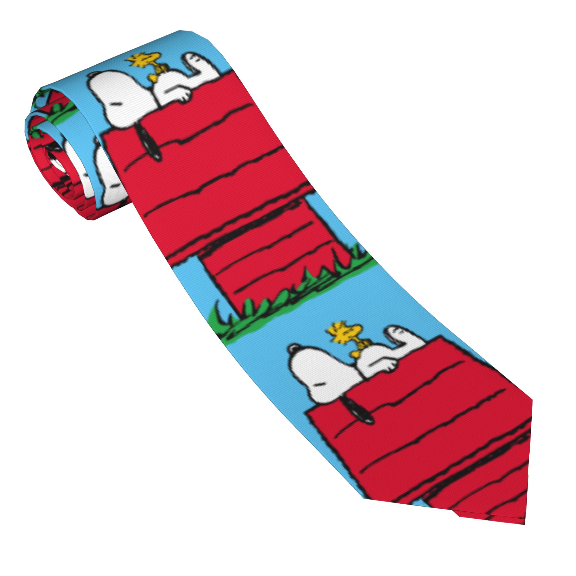 Skinny Tie Men - Krawaty Snoopy Woodstock Doghouse Unisex Wąskie