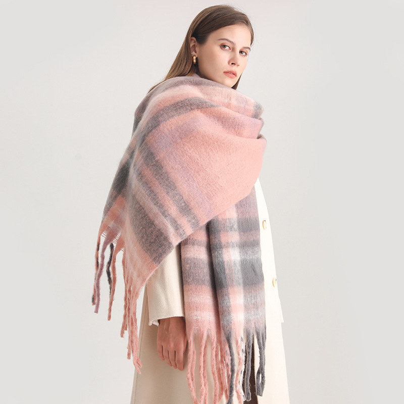 Woven Scarf Blanket - Koreański zimowy szalik z imitacji kaszmiru