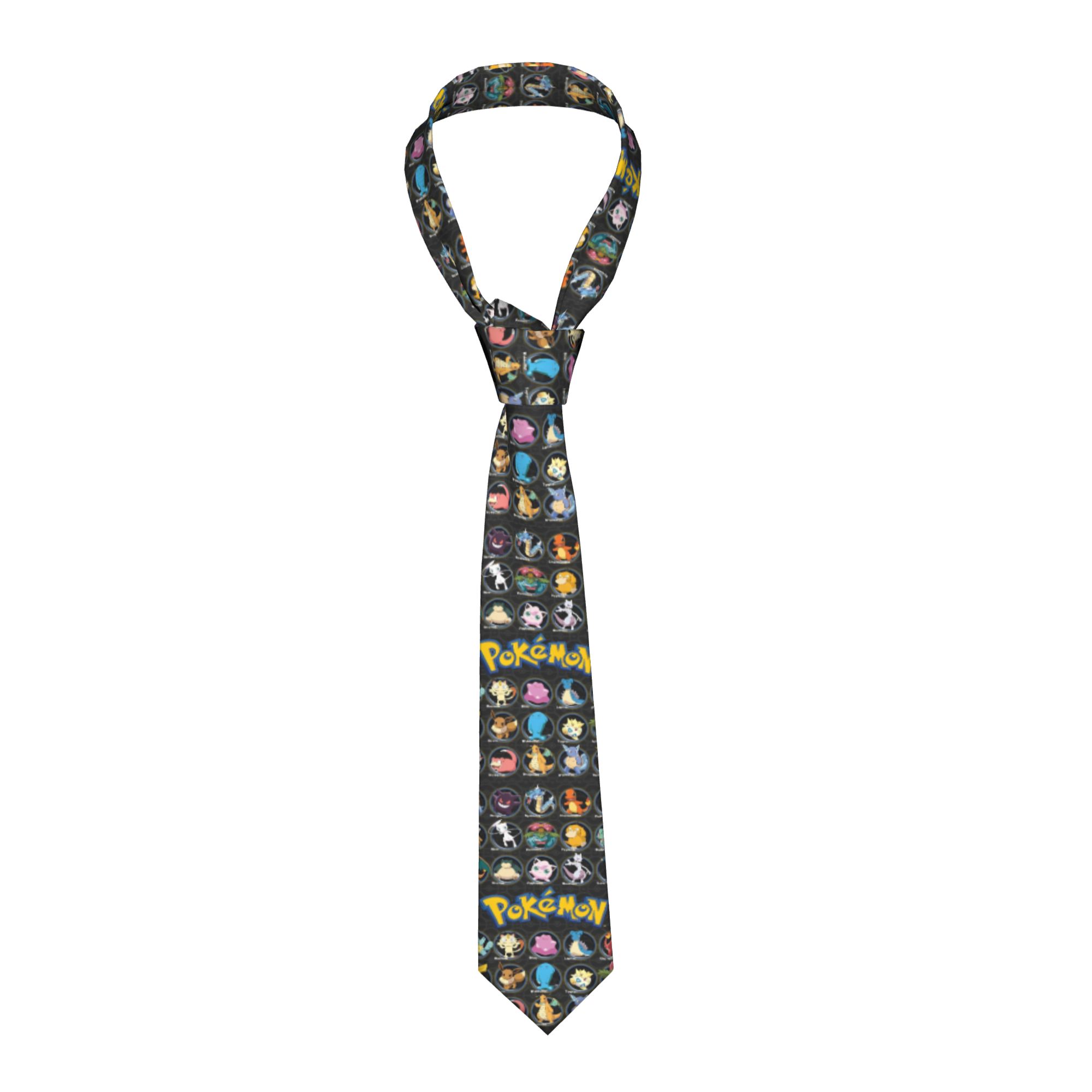 Skinny Tie Men - Krawaty z postaciami z kreskówek Pokemon