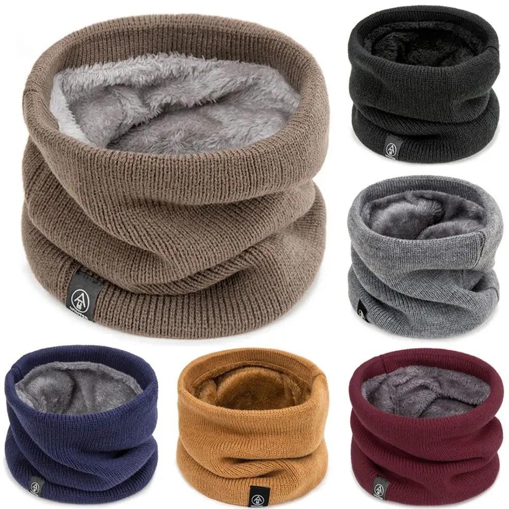 Muffler Men Wool - Modny damski szalik dziergany, jednolity, przypominający