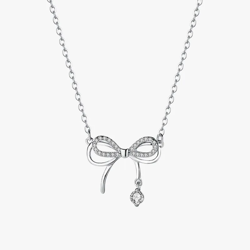 Tie Clip Silver - Prawdziwe pieniądze 925 srebrny damski naszyjnik
