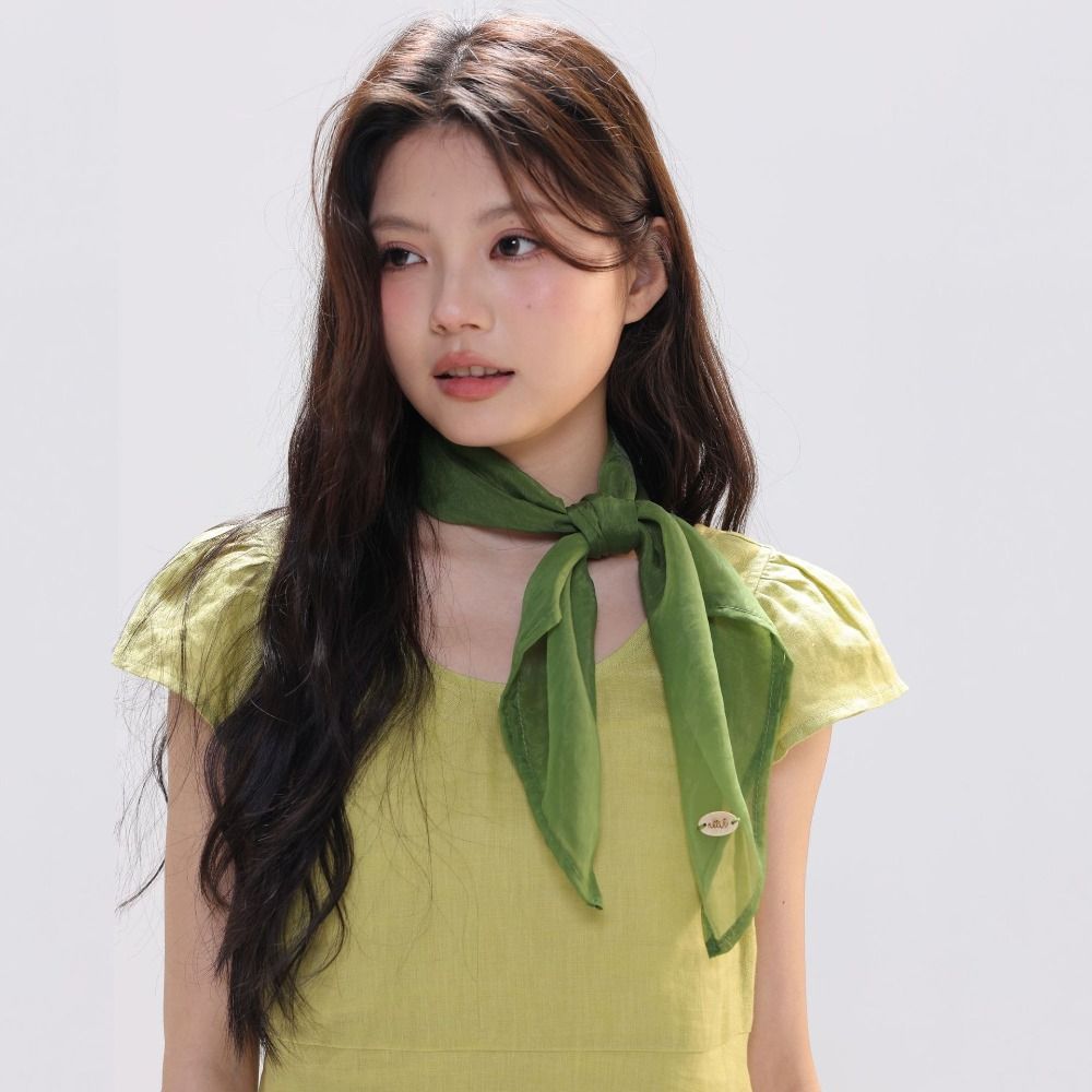 Scarf Silk Square - Retro Jednolity Kolor Mała Kwadratowa Apaszka