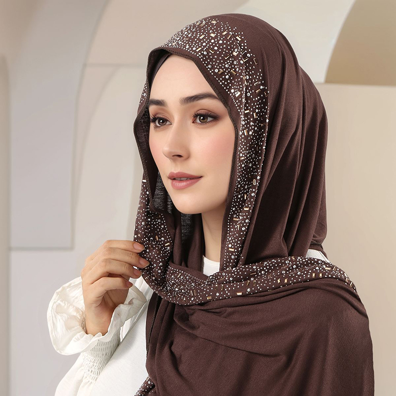Bandana Cotton - Ramadan Muzułmańska Błyszcząca Chusta Hidżab z