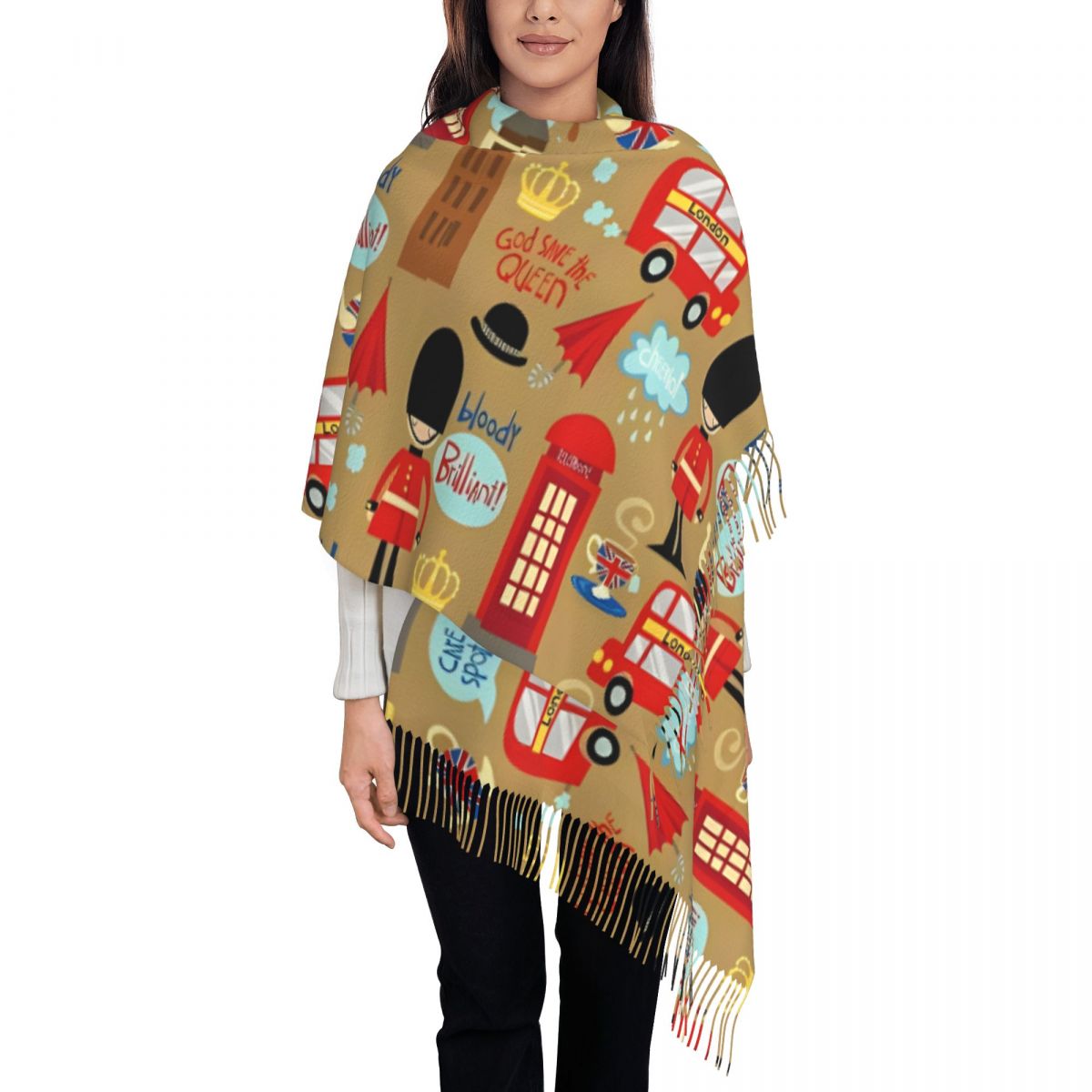 Pashmina Wrap Large - Szalik Enchanted London dla kobiet, ciepły