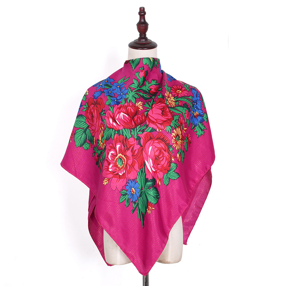 Bandana Cotton - 110*110cm złoty srebrzysty druciany rosyjski kwadratowy