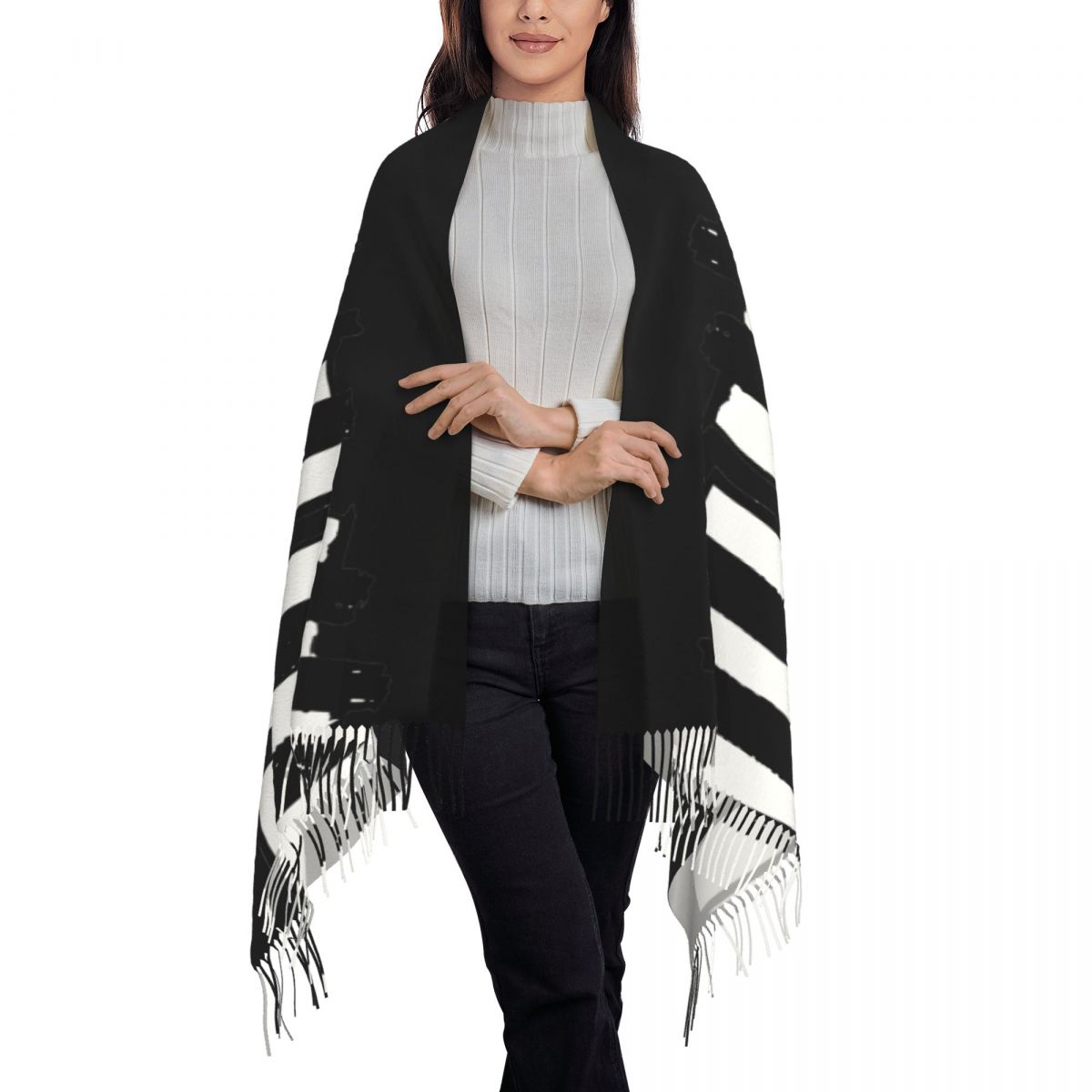 Minimalistyczny szal z motywem – Pashmina Wrap Large recenzja i cena