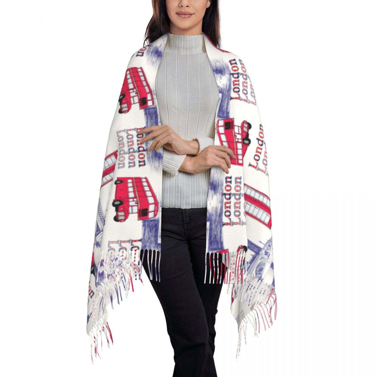 Szaliki Londyn Anglia Motywy S – Pashmina Wrap Large recenzja i cena