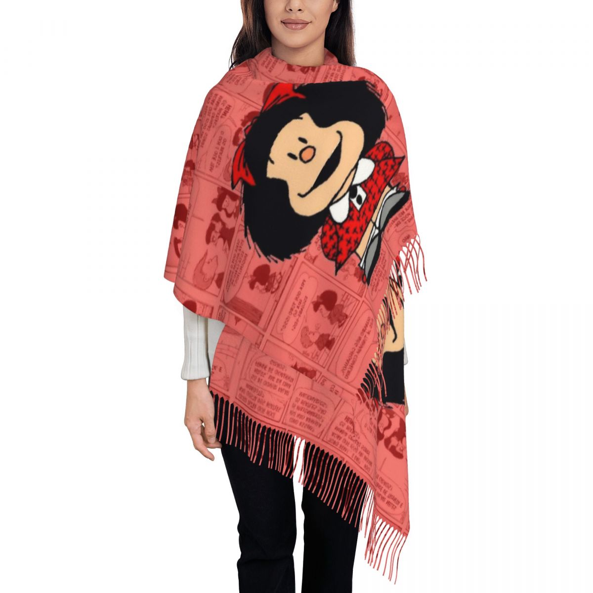 Damski szal z frędzlami Mafald – Pashmina Wrap Large recenzja i cena