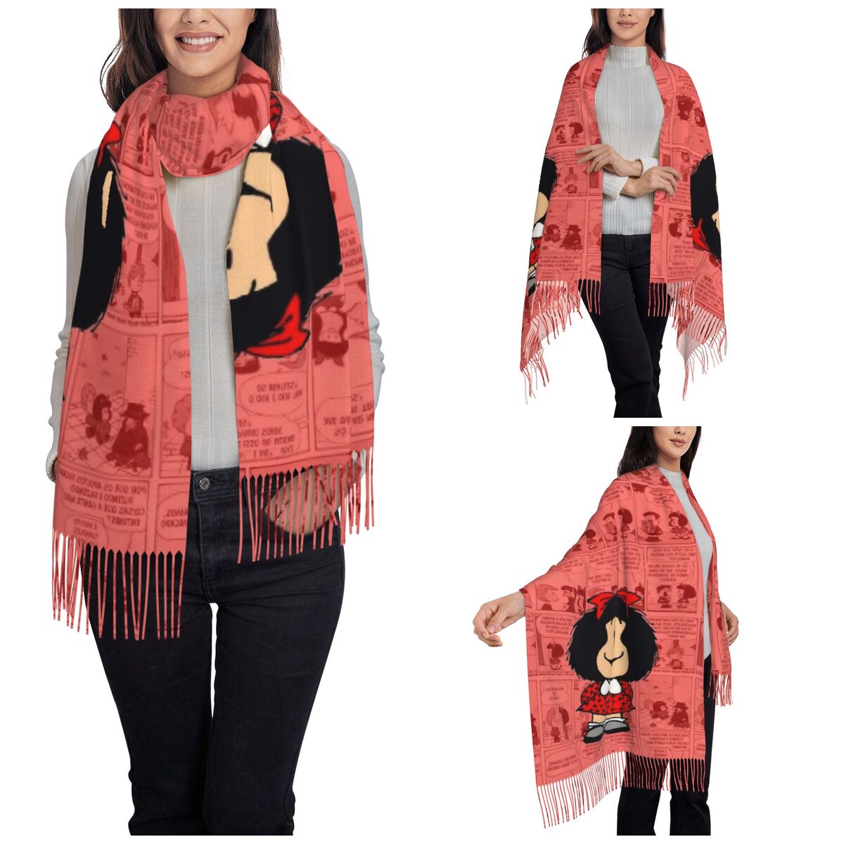 Damski szal z frędzlami Mafald – Pashmina Wrap Large recenzja i cena