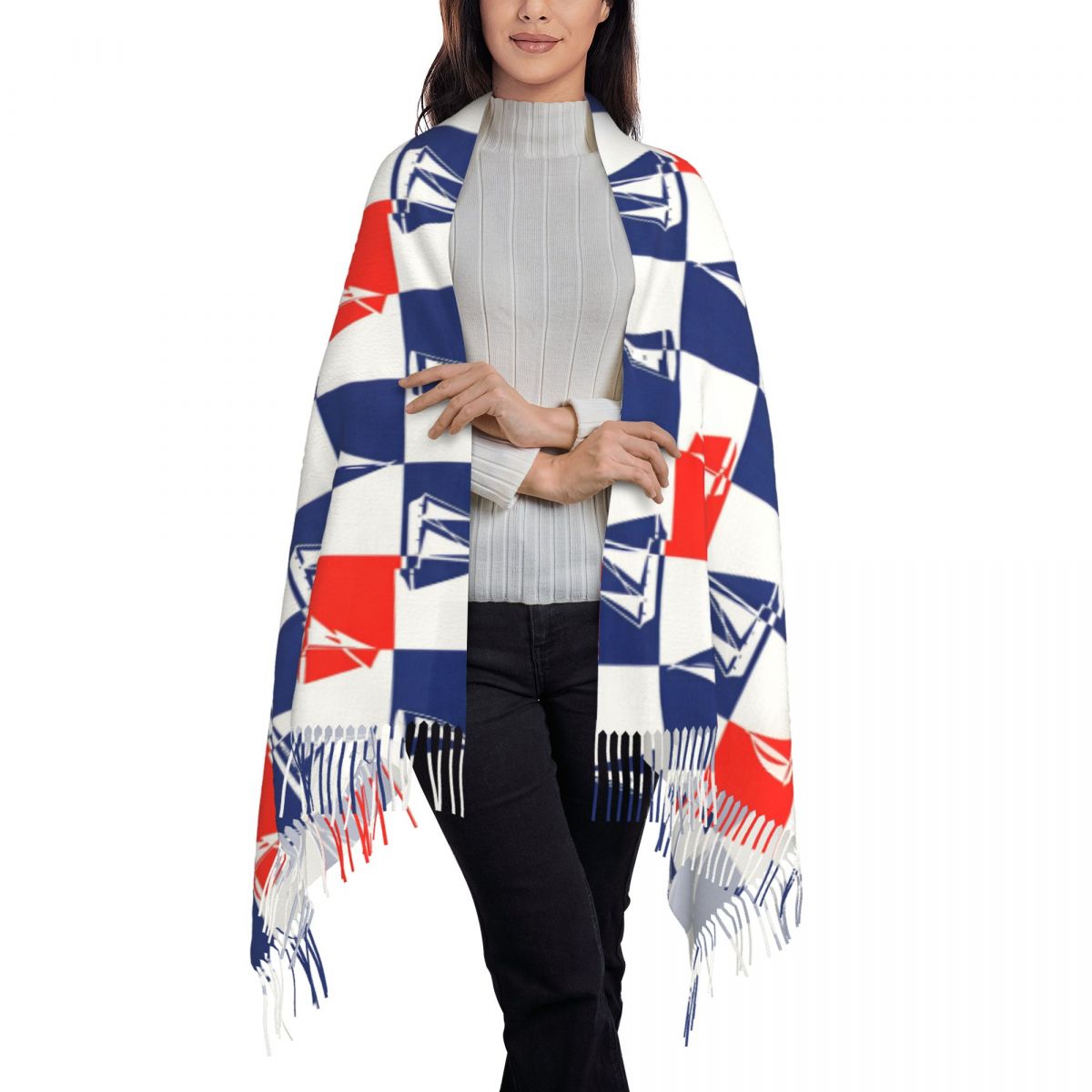 Szal z motywem żaglówki, ocean – Pashmina Wrap Large recenzja i cena