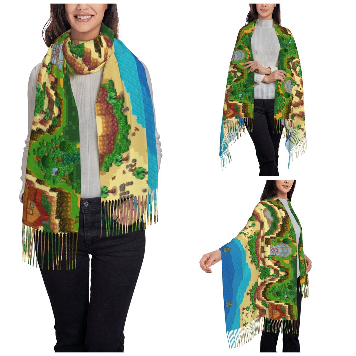 Szal z mapą Stardew Valley dla – Pashmina Wrap Large recenzja i cena