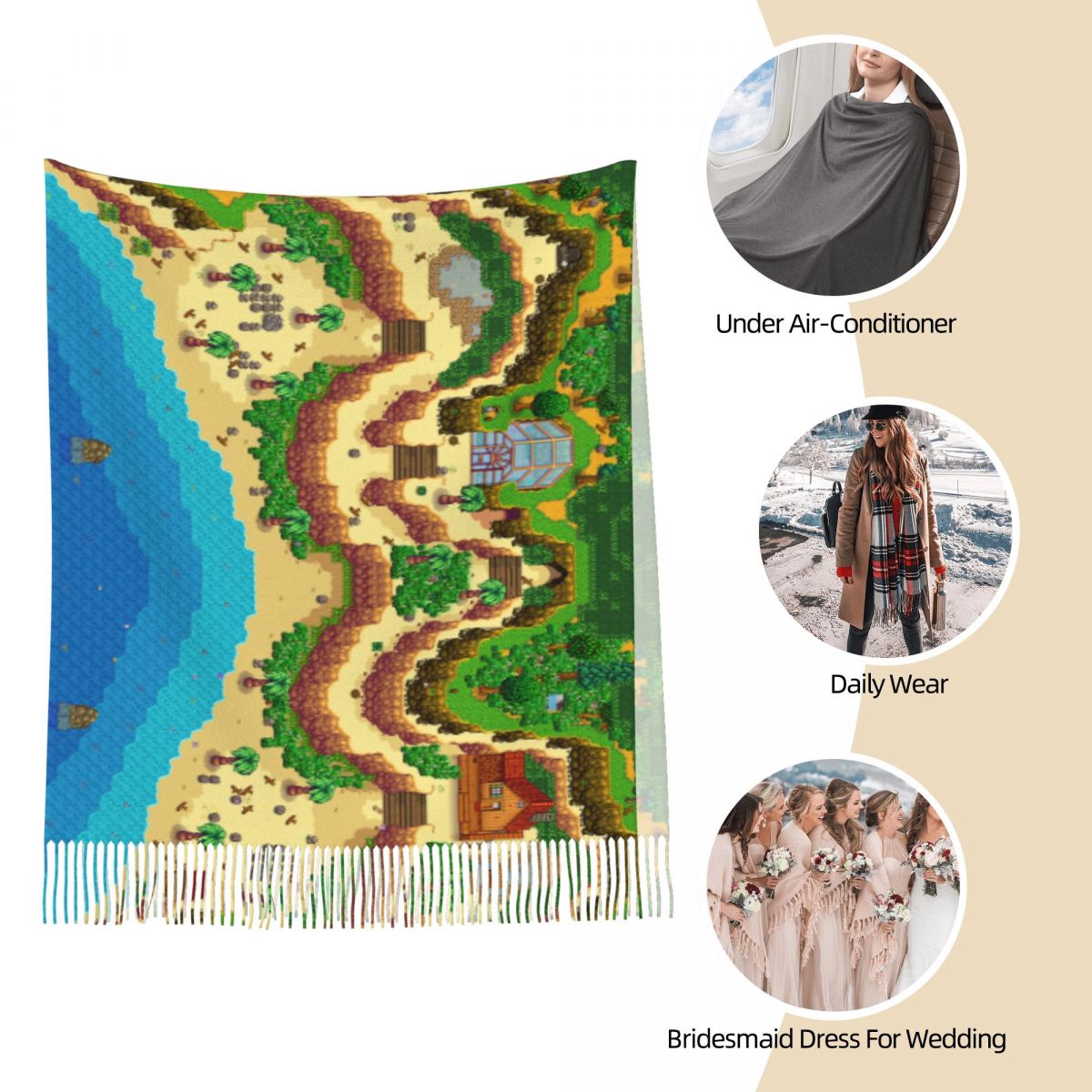 Szal z mapą Stardew Valley dla – Pashmina Wrap Large recenzja i cena