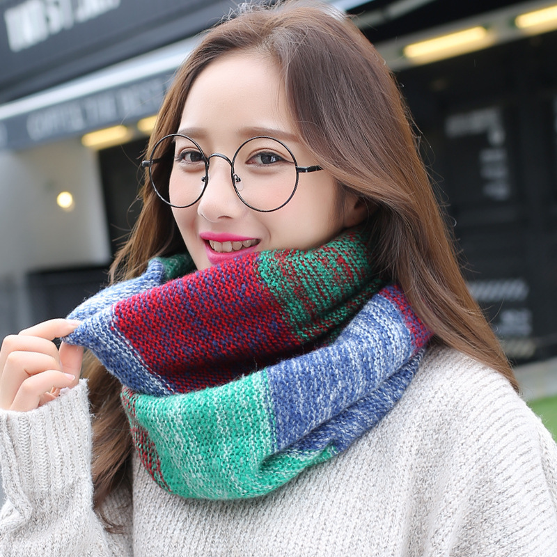 Tęczowe dzianinowe szaliki nie – Infinity Scarf Knit recenzja i cena