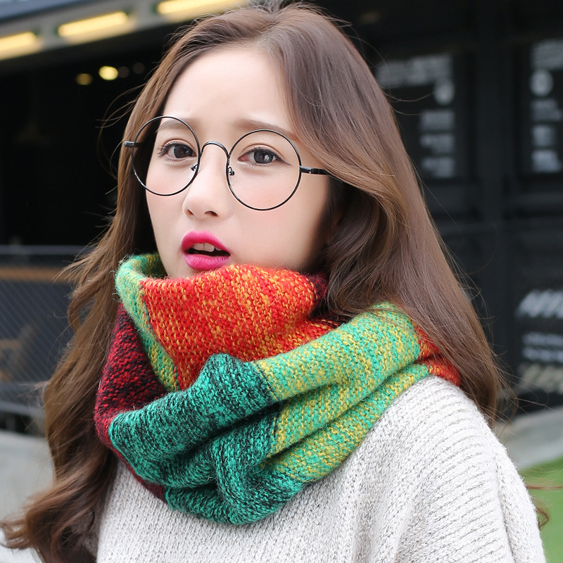 Tęczowe dzianinowe szaliki nie – Infinity Scarf Knit recenzja i cena