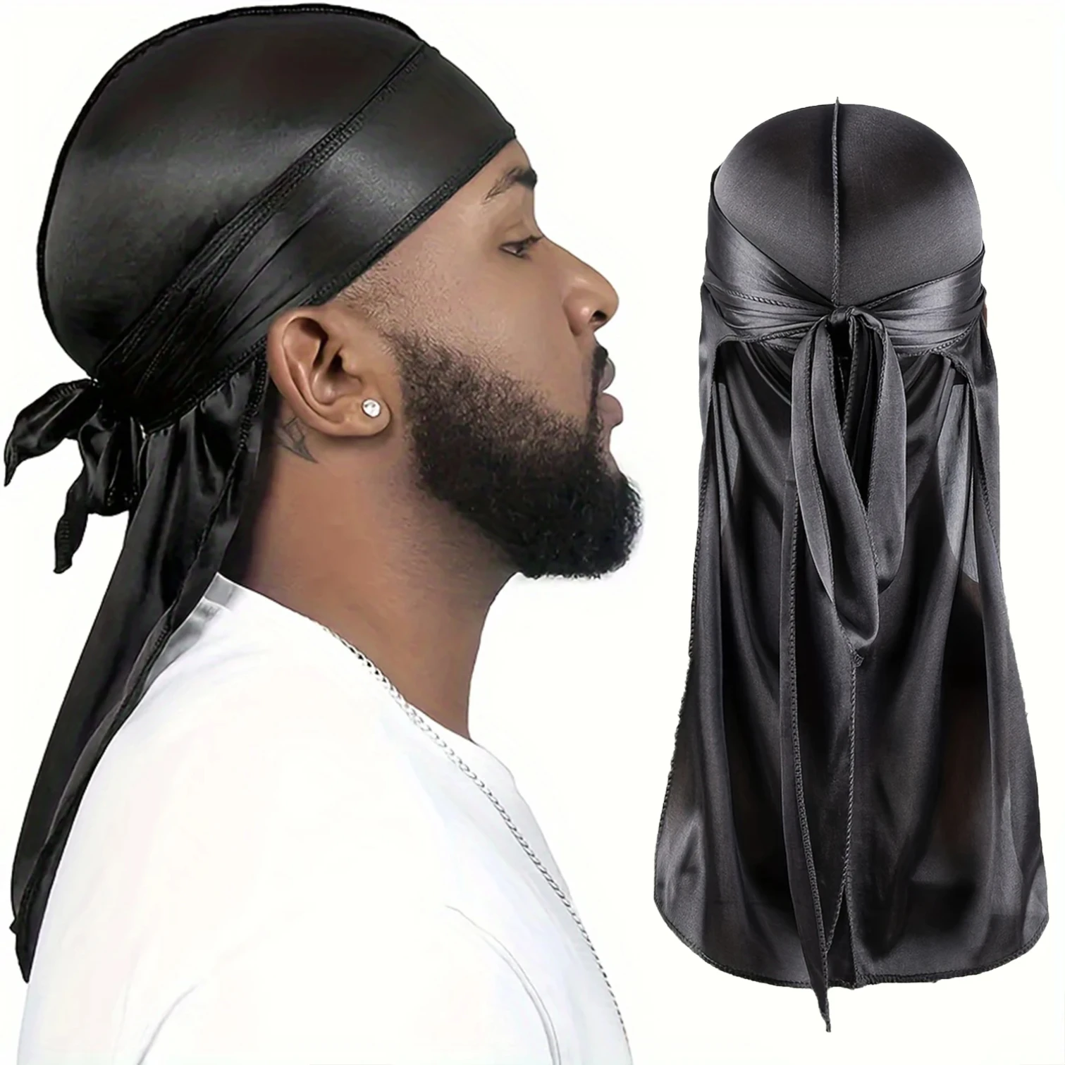 Męski jedwabny durag, czepek,  – Bandana Doo Rag recenzja i cena