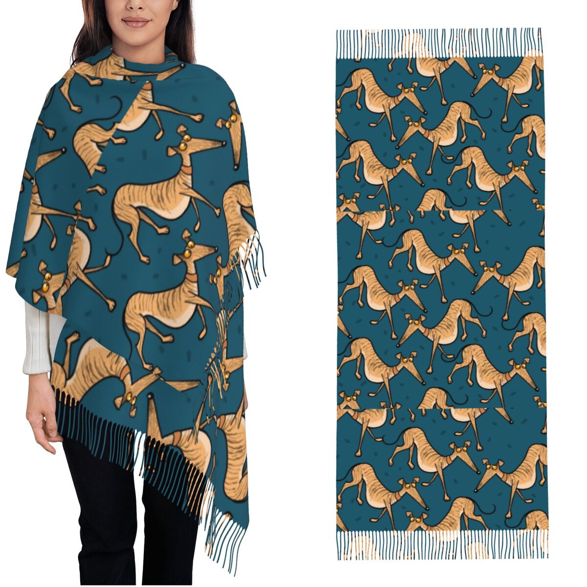 Szaliki damskie z motywem psów – Pashmina Wrap Large recenzja i cena