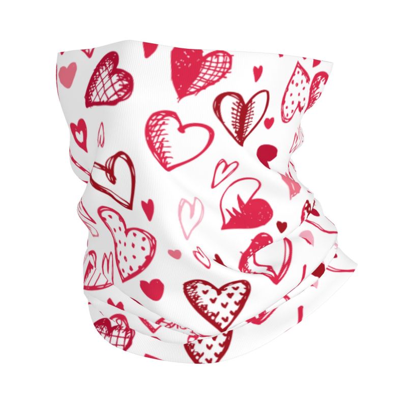 Różowo-czerwona bandana z serd – Neck Warmer Tube recenzja i cena