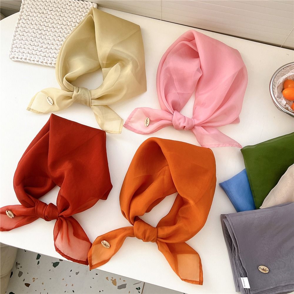 Retro Jednolity Kolor Mała Kwa – Scarf Silk Square recenzja i cena