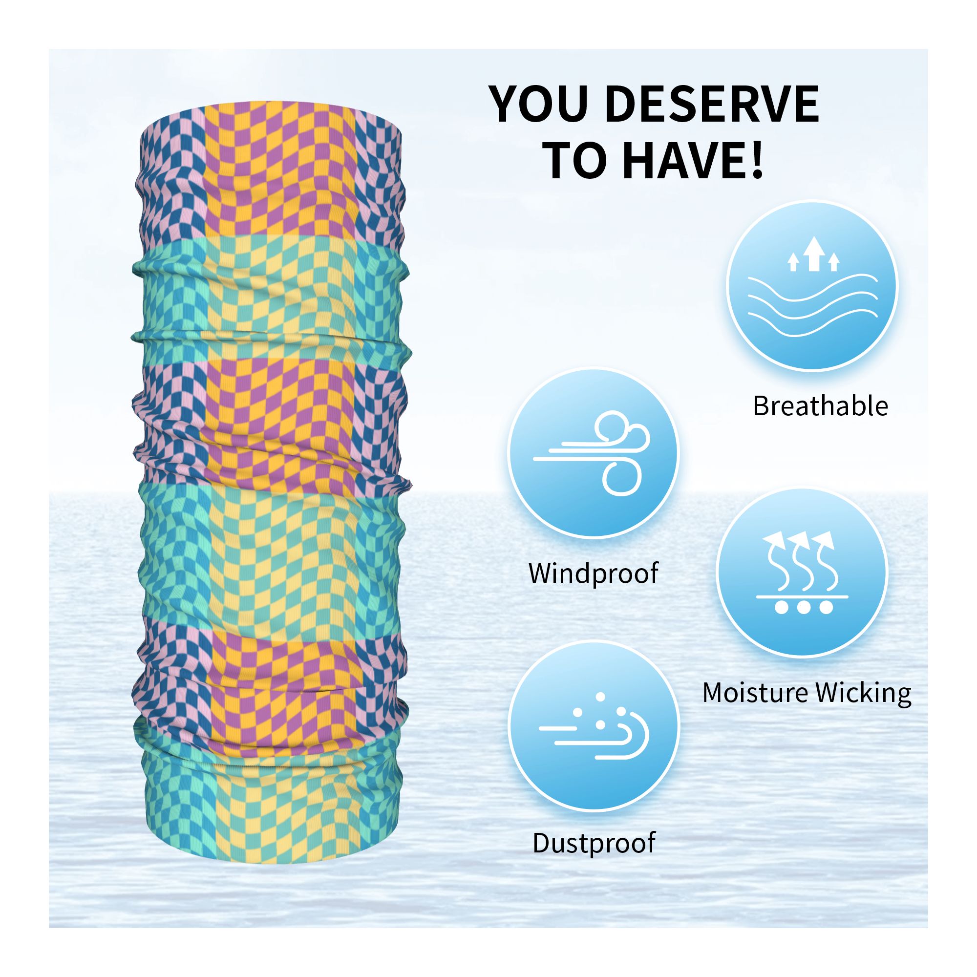 Kolorowa bandana w kratę, osło – Neck Warmer Tube recenzja i cena
