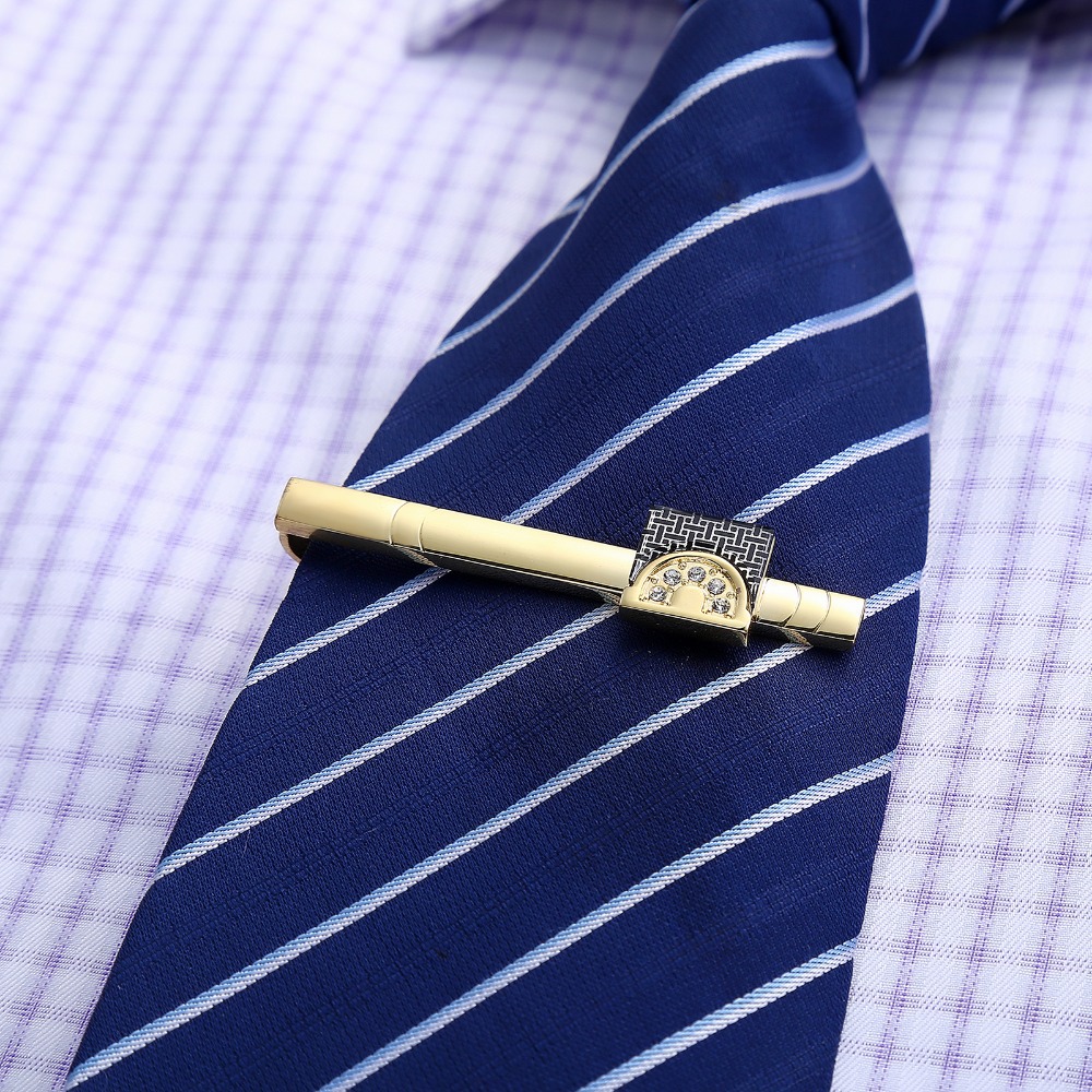 Złote spinki do mankietów i sp – Tie Bar Set Gift recenzja i cena